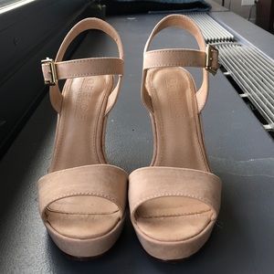 Nude/cream wedges from TopShop Office, size 5.5